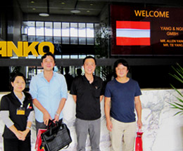 The 'welcome' digital signage at ANKO's lobby